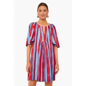 Tuckernuck Pomander Place Finley Red Blue Stripe Dress Size M